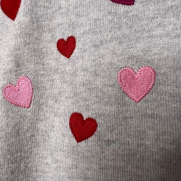 J Crew Factory Sweater Womens Size XXL Gray 100% Cotton Embroidered Hearts - Picture 7 of 16